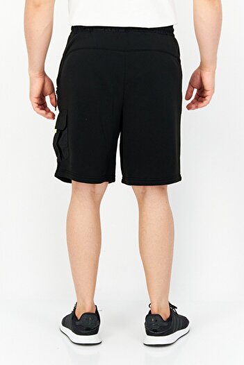 RBX Men Drawstring Plain Fleece Shorts, Black