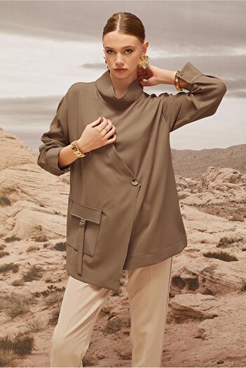 Alvina Leather Detail Tunic 46043