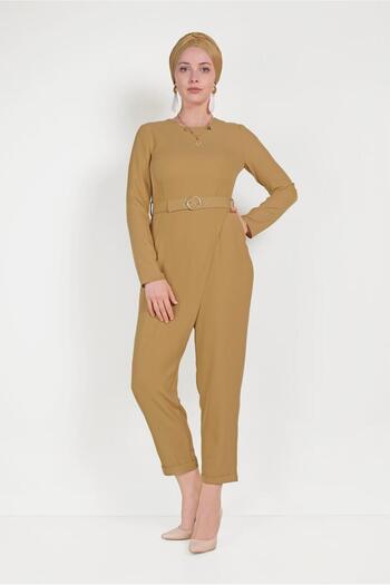 Alvina Belted Jumpsuit with Side Zipper 40506