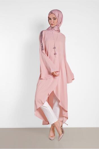 Alvina 4262 Model Asymmetrical Cut Loose Tunic