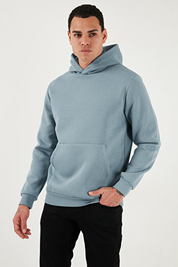 Buratti Regular Fit Kapüşonlu Kanguru Cepli İçi Tüylü Yumuşak Şardonlu Sweat Erkek SWEAT 5905281