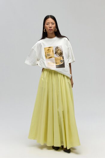 BOHEMAİ Faylinn Pleated Yellow Long Skirt