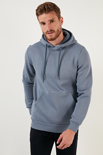 Buratti Regular Fit Hooded Kangaroo Pocket Fleece Lined Soft Sherpa Sweat Men's Sweat 5905281