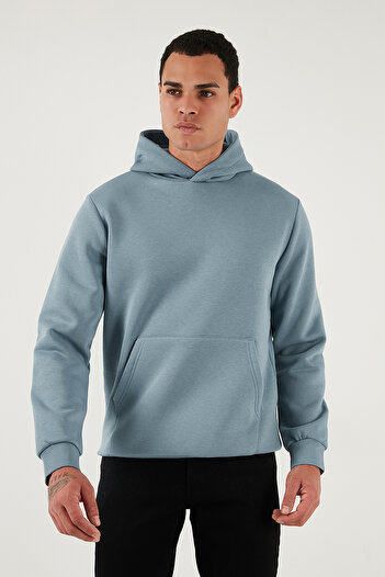 Buratti Regular Fit Kapüşonlu Kanguru Cepli İçi Tüylü Yumuşak Şardonlu Sweat Erkek SWEAT 5905281