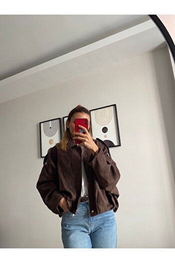 TB Butik Μπουφάν Bomber με φερμουάρ από σουέτ ισοδύναμο με την επωνυμία