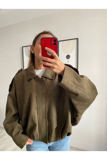 TB Butik Μπουφάν Bomber με φερμουάρ από σουέτ ισοδύναμο με την επωνυμία