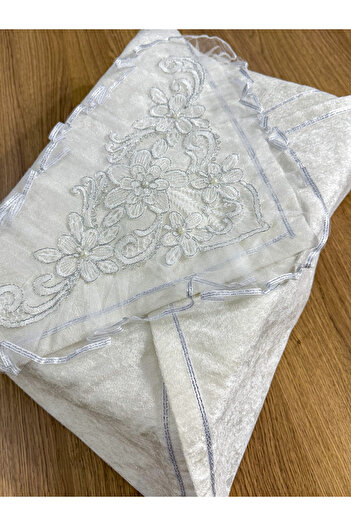 AYHANHOME French Guipure Lace Stone Embroidered, Dowry Velvet Luxury Bundle