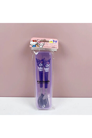 Miniso kuromi Kuromi Spoon Fork 2 Piece Set Cute Sanrio Pompompurin Hello Kitty My Melody Stainless Steel C