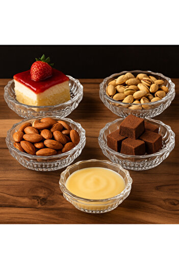 Dania Elegant glass serving bowl set for sweets and nuts - 5 pieces (9 cm diameter)