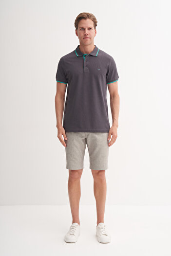 Cazador Μπλουζάκι Polo Neck Slim Fit Pique απλό βαμβακερό μπλουζάκι