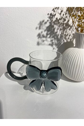 LEONEV 350 ml Glass Mug with Ribbon