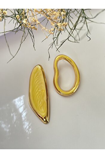 mibrillo Trendy Earrings with Geometric Patterns and Gold Details