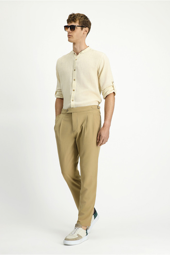 Kiğılı Regular Fit Buckle Pleated Classic Fabric Trousers