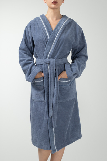 COTTONMANIA Profundo Robe Sky Extra Soft Сучасний та особливий дизайн 100 бавовняний унісекс халат з капюшоном