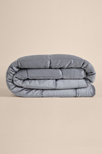 Penelope Single Double-Sided Welsoft Quilt Gray 155X215 cm - Velour Series