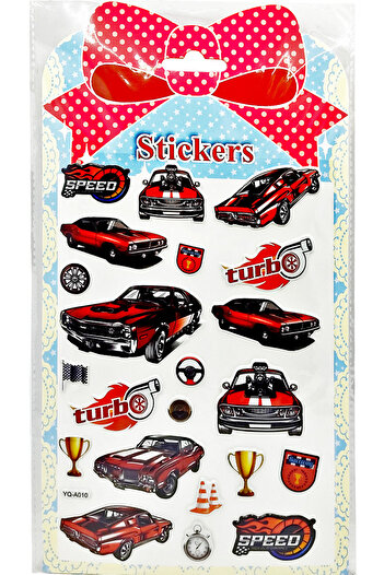 Limmy Classic Car Turbo Sticker - Embossed Notebook Planner Sticker (Yqa010) - 20x14cm