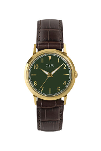 Timex Marlin® Quartz 34mm Leather Strap Watch