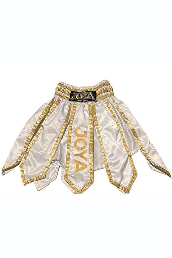 Joya Gladiator Fighting Shorts White Paneled Design Embroidery Workmanship