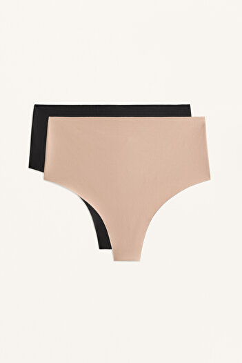 Oysho 2 invisible polyamide blend medium-support thongs