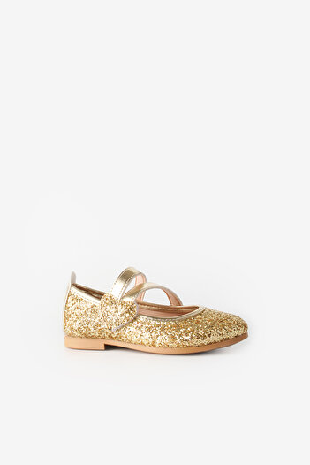Le Mabelle Gold Heart Velcro Girls' Shoes