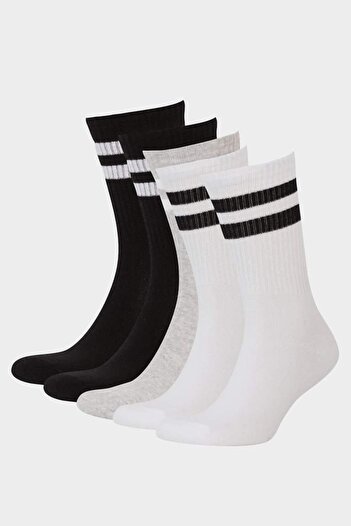 DeFacto Men's 5-Pack Cotton Long Socks (Ns)