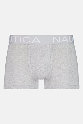Nautica Men 3 Pieces Brand Logo Trunks, Grey