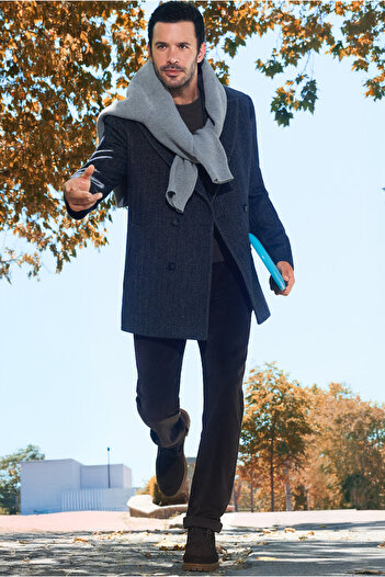 Kiğılı Regular Fit Lycra Pleated Velvet Trousers