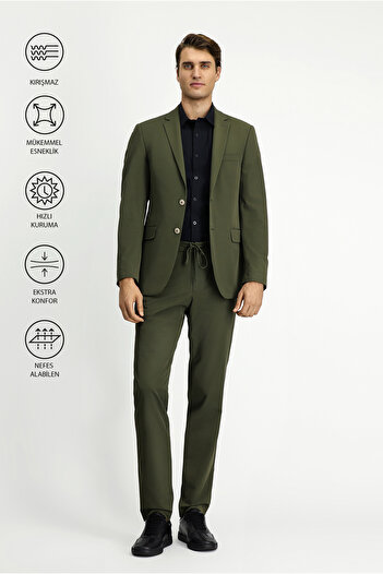 Kiğılı Techno-Line Super Slim Fit Extra Tight-Fitting Lycra Suit with Elastic Waistband and Drawstring Bag