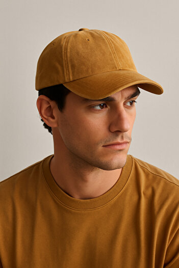 CosmoOutlet Unisex Yellow Color Hat - Plain, Washable Antique, Adjustable from the Back