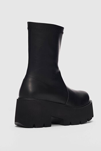 selinshoes Drois High Sole Women's Stretch Boots-Black