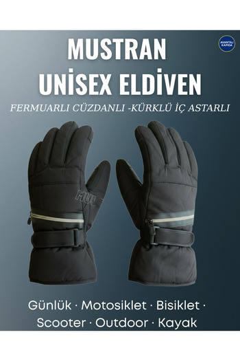 Mustran Arctic Shield Series Waterproof Fur Winter Gloves with Zippered Hidden Pocket Wallet – Unisex