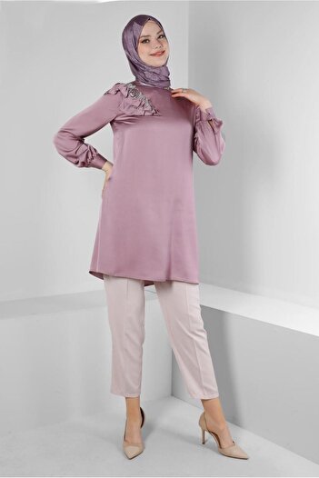 Alvina FLYWHEEL DETAIL SATIN TUNIC 43511