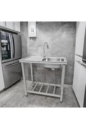 sharpdo Stainless Steel Single Sink with Side Platform