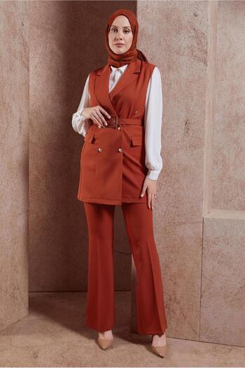 Alvina 44454 Model Belted Vest Trousers Set