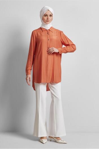 Alvina Shirt Collar Tunic Tunic 45486