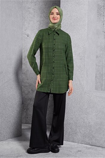 Alvina 45165 Model Plaid Patterned Tunic