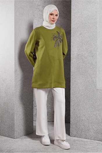 Alvina 45114 Model Patterned Tracksuit Tunic
