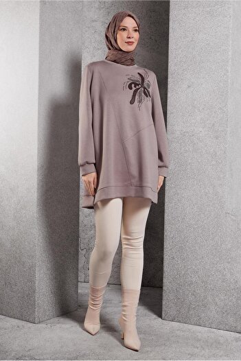 Alvina 45114 Model Patterned Tracksuit Tunic