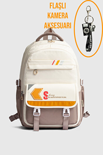By Hakan Ççs 51951 School Backpack Student Daily Travel Holiday Sports Walking Trip Beige