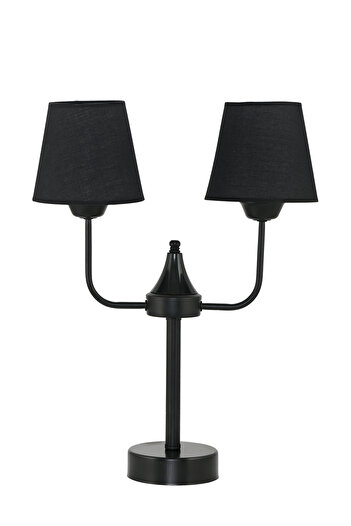 DEDE DOUBLE BLACK HAT TABLE LAMEL BLACK LAMPSHADE