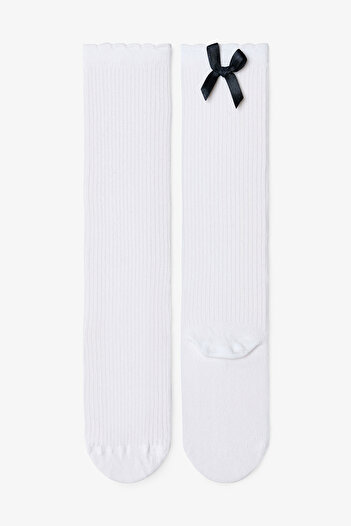 Penti White Bow Girl's Trouser Socks