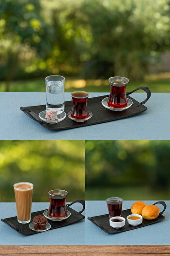 VENON Güven Chandelier Tray Alara 290x185 with Handle Black 0052821