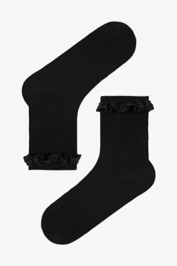 Penti 2 Pairs of Cotton Lace Ruffle Socks