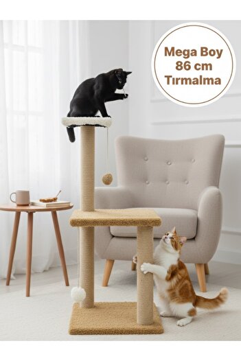 Komano Pontika Mega Size 86 cm 3-Layer Plush Textured Soft Cat Scratching Bed Board Modern Stylish Design