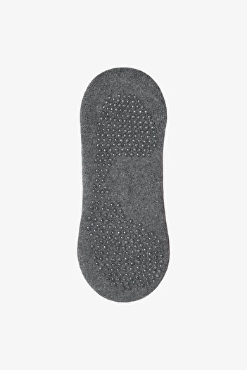 Penti Anthracite Non-Slip Sole Cross Banded Towel Sole Ballerina Socks