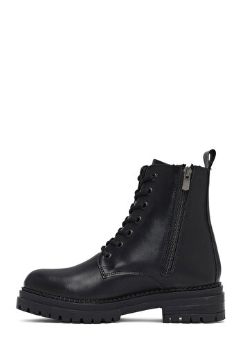 Derimod Women's Black Zippered Thick Soled Boots 25Wfe220218