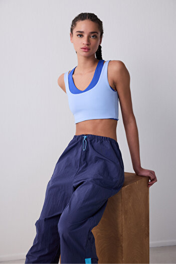 Penti Sporty Square Neck Light Blue Top