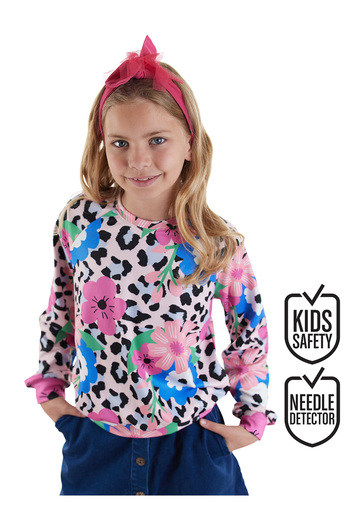 Denokids Blumiges Leoparden-Sweatshirt für Mädchen
