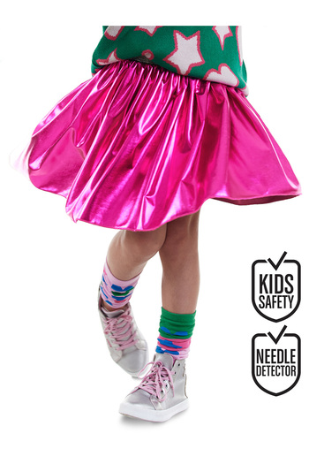Denokids Dunkelrosa metallisch glänzender Rock für Mädchen