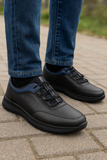 DETECTOR Inner Outer Genuine Leather Full Orthopedic Comfort Gel Sole Casual Men's Shoes